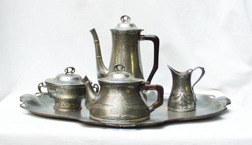Art Nouveau koffie - en theeset - Orivit., Antiek en Kunst, Antiek | Servies compleet, Ophalen of Verzenden