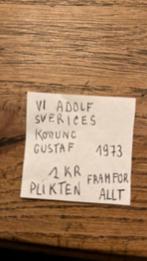 Koning Gustave 1973 VI Adolf Framfor Plikten, Postzegels en Munten, Munten | Europa | Euromunten