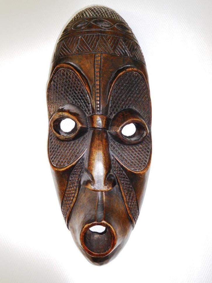 masker in hout uit Congo - heel oud, Antiek en Kunst, Kunst | Niet-Westerse kunst, Ophalen of Verzenden