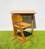 Houten Casala schoolbank & stoel. Vintage 60s, Kinderen en Baby's, Ophalen of Verzenden, Gebruikt, Tafel(s) en Stoel(en)