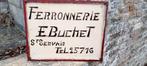 Ancienne publicitaire pour la ferronnerie Buchet, Enlèvement, Utilisé, Panneau publicitaire