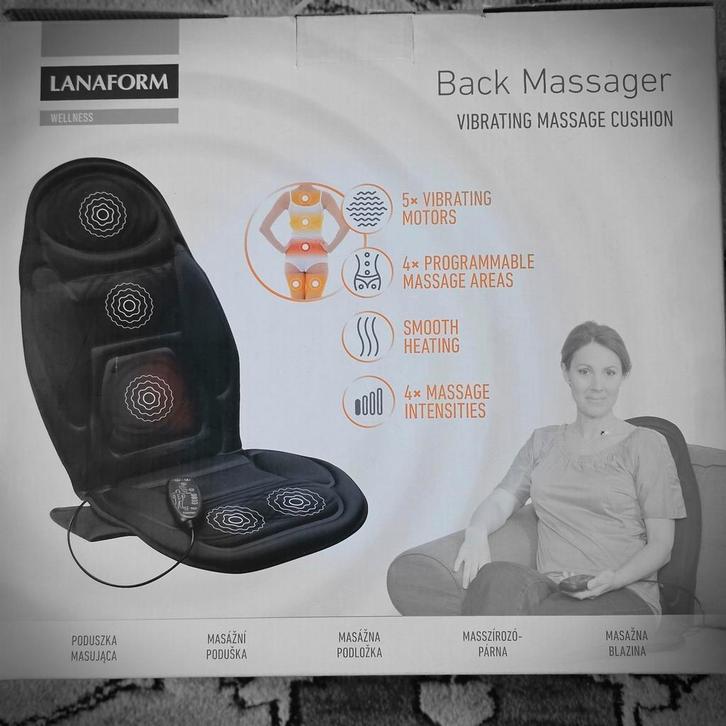 Couvre-siège massant Lanaform pour voiture  ou maison, Sports & Fitness, Produits de massage, Comme neuf, Enlèvement ou Envoi