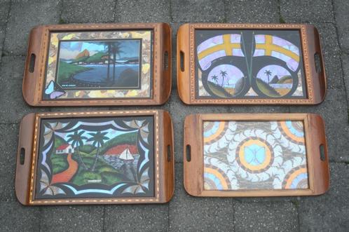 4 x dienblad vlinders: art deco: Carlos Zipperer (jaren 30), Verzamelen, Dierenverzamelingen, Zo goed als nieuw, Opgezet dier