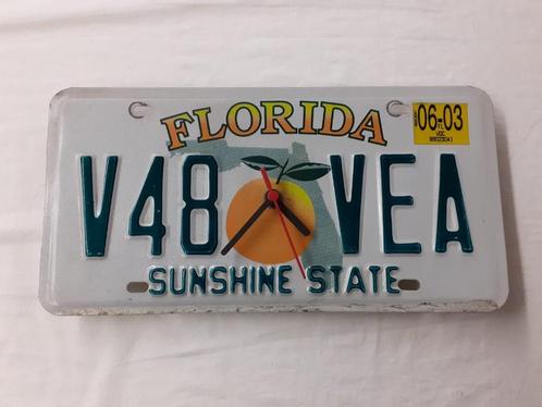 USA, Florida: nummerplaat, Klok, uurwerk, Verzamelen, Overige Verzamelen, Gebruikt, Verzenden
