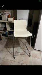 Bar stool, white/chrome-plated, 66 cm (GLENN IKEA), Maison & Meubles, 2 tabourets, Comme neuf, Enlèvement, Métal