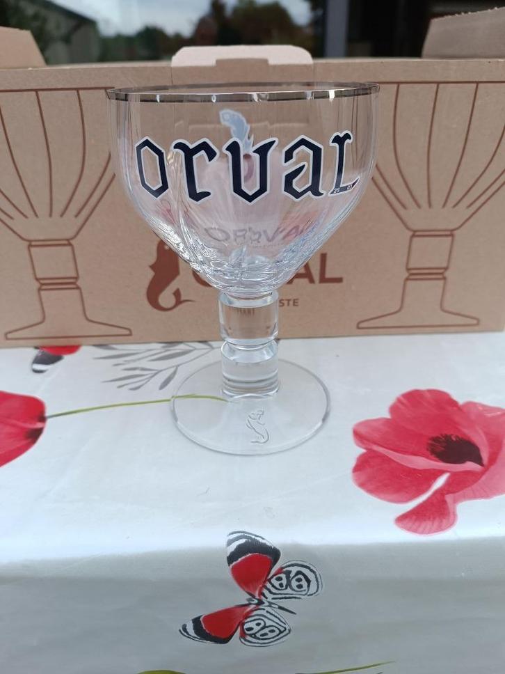 A vendre 1 caisse de 6 verres d'orval, Verzamelen, Glas en Drinkglazen, Nieuw, Bierglas, Ophalen