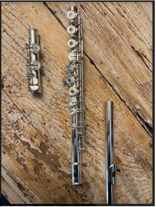 Yamaha YFL 372H, zilveren kopstuk, open kleppen, E-mech, B-v, Muziek en Instrumenten, Blaasinstrumenten | Dwarsfluiten en Piccolo's