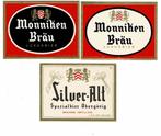 Oude bieretiketten van "MONNIKEN BRÄU", Verzenden, Nieuw, Overige typen, Overige merken