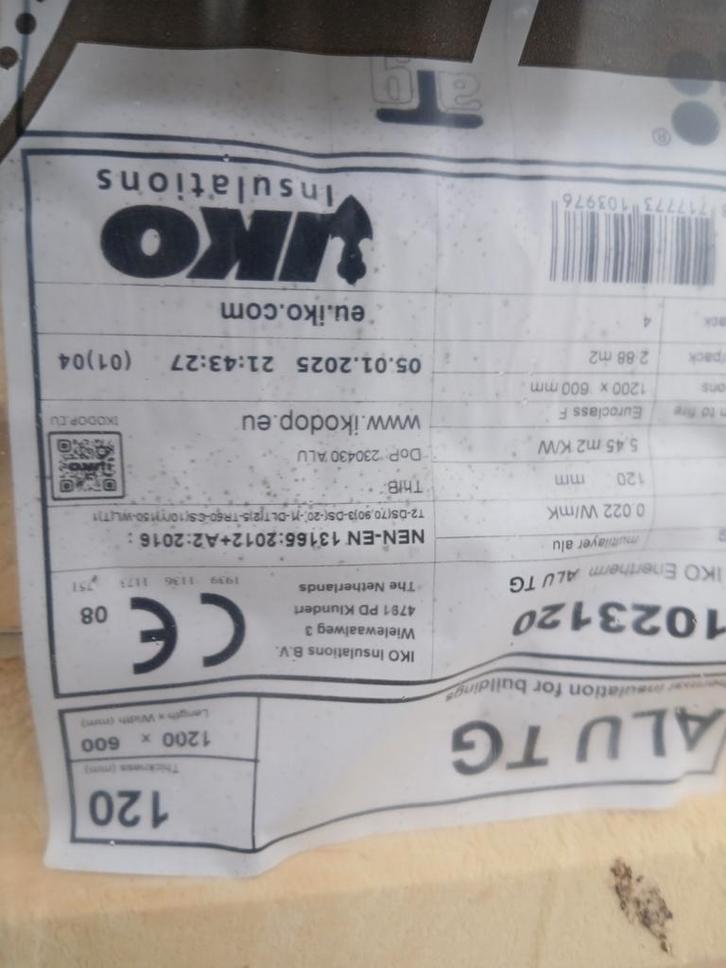 Isolatie  Pur 12 cm IKO, Doe-het-zelf en Bouw, Isolatie en Afdichting, Ophalen