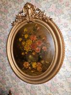 Een set antieke olieverfschilderij Bloemen in Ovale Lijst, Ophalen