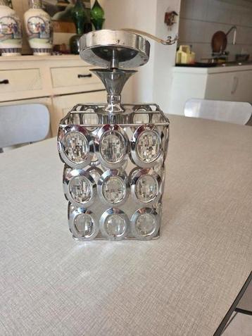 Vintage 60's Brass&Glass hanglamp. beschikbaar voor biedingen