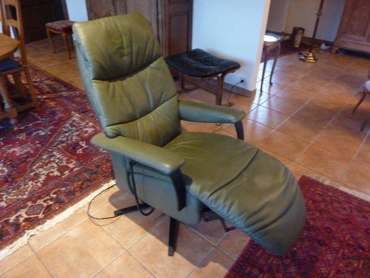 Fauteuil relax en cuir, Maison & Meubles, Fauteuils, Comme neuf, Cuir, Enlèvement