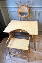 Rotan kaptafel uit de jaren 60, Huis en Inrichting, Ophalen, 100 tot 150 cm, Vintage, 50 tot 100 cm