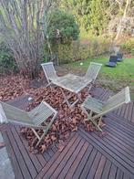 Authentieke teak tafel met 6 teak stoelen zeer goede staat, Enlèvement, Comme neuf