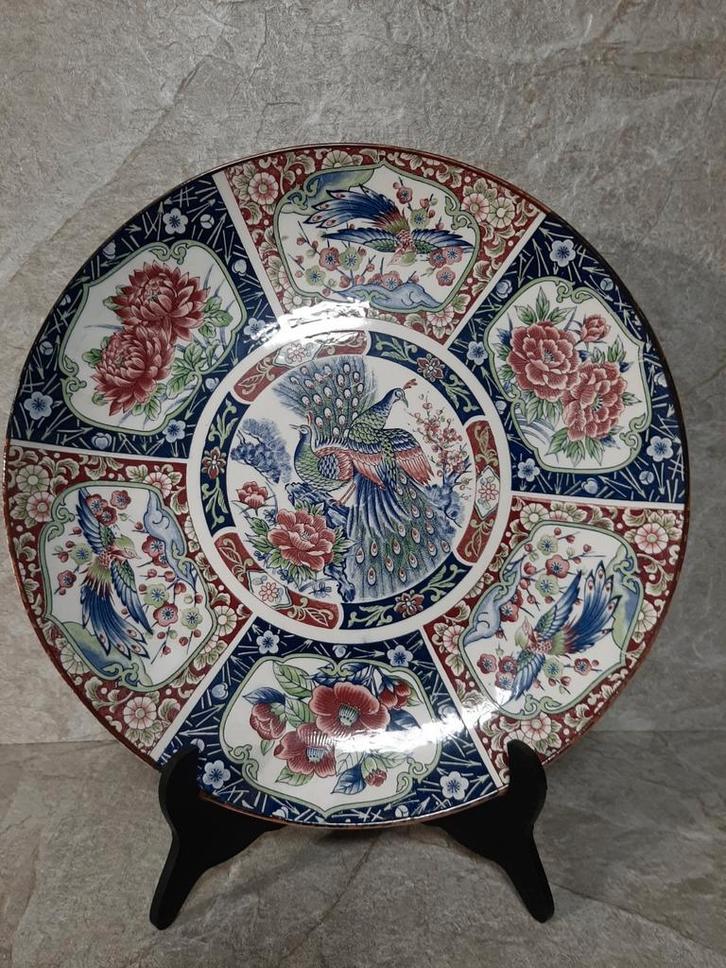 Imari stijl porselijnen bord let pauwen en bloemen, Antiek en Kunst, Antiek | Porselein, Ophalen of Verzenden