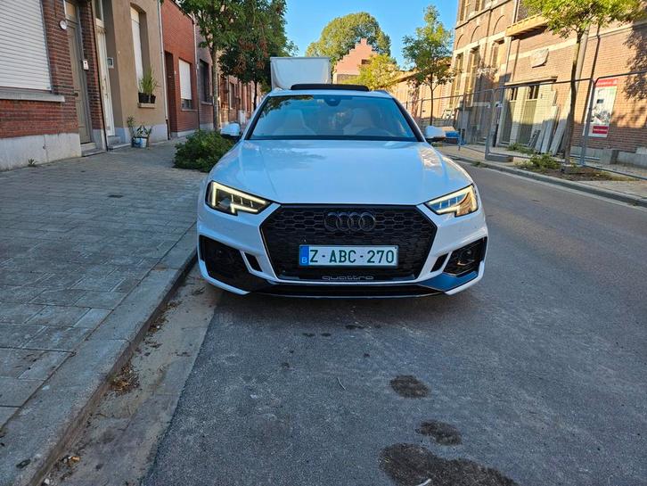 Audi RS4 2.9TFSI Avant, Auto's, Audi, Bedrijf, RS4, Benzine, Euro 6, Break, 4 deurs, Automaat, Wit, Grijs, Leder, Vierwielaandrijving