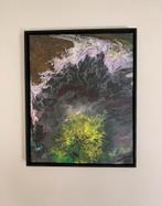 Abstract werk 40x50cm op doek in baklijst, Antiek en Kunst, Ophalen
