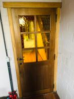 Massief eiken deur met glas, Enlèvement, 80 à 100 cm, Verre, 200 à 215 cm