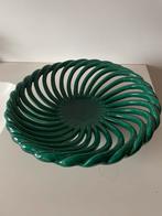 Schaal - geweven keramiek - groen - vallauris, Huis en Inrichting, Gebruikt, Porselein of Keramiek, Schaal, Rond