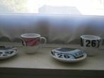 4 tasses et soustasse à expresso Porsche de collection, Verzamelen, Ophalen of Verzenden