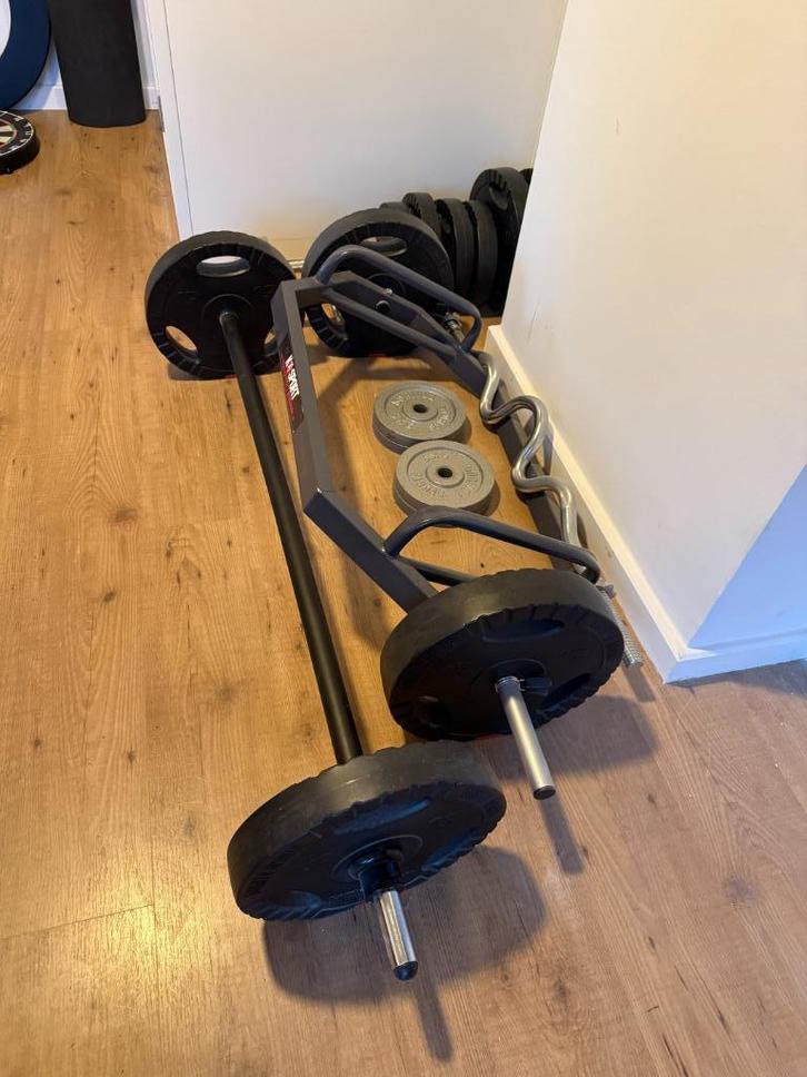 ️‍️ Complete halterset 120 kg – topstaat, Sport en Fitness, Fitnessmaterialen, Zo goed als nieuw, Halterset, Armen, Benen, Borst