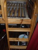 lit et Sommier en hauteur en pin massif, Ophalen, Gebruikt, 90 cm, Eenpersoons