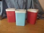 3 vintage opbergdozen rood blauw palmafina brussel, Ophalen, Zo goed als nieuw, Rood