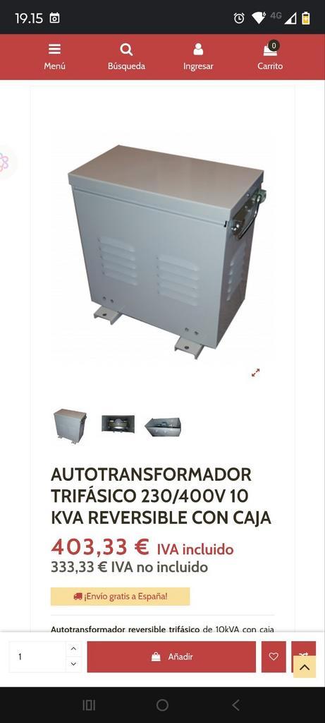 Autotransformateur triphasé 230/400V 10 KVA, Doe-het-zelf en Bouw, Elektriciteit en Kabels, Zo goed als nieuw, Ophalen