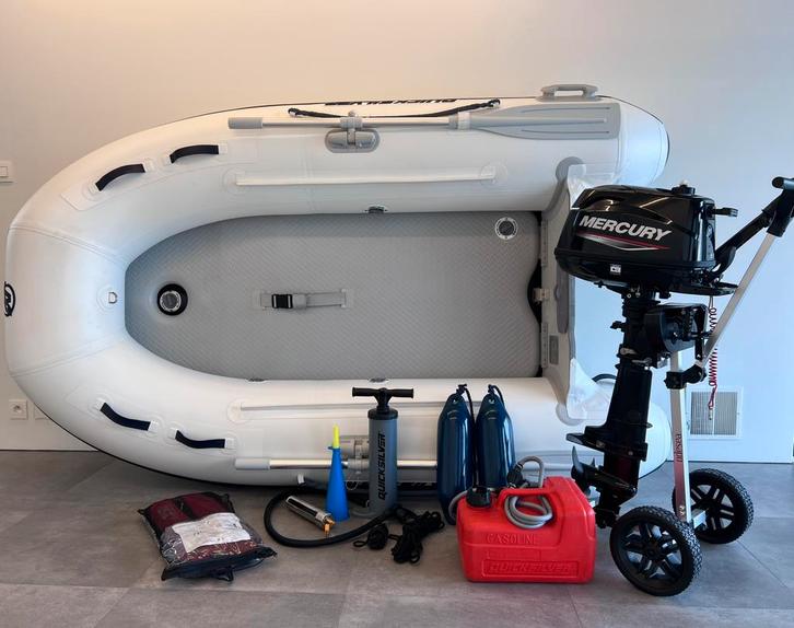 quicksilver airdeck 250 / VAARKLAAR/ 2024, Watersport en Boten, Rubberboten, Zo goed als nieuw, Quicksilver, Airdeck, Ophalen