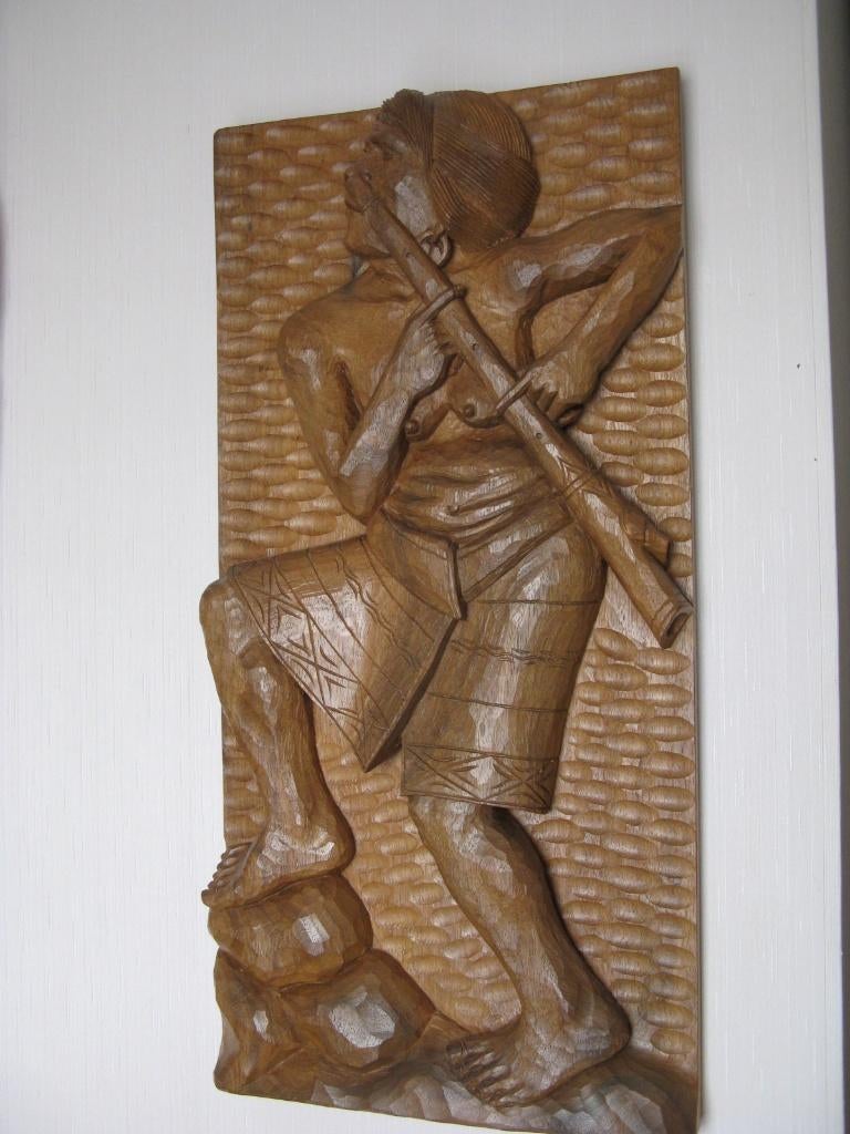 statue en bois massif gaufré, Antiquités & Art, Art | Sculptures & Bois, Enlèvement