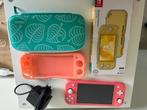Nintendo Switch lite - roos, Roze of Coral, Ophalen of Verzenden, Zo goed als nieuw, Met beschermhoes of tas