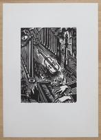 Xylographie de Frans Masereel: LIEGE : Montagne de Bueren, Antiquités & Art, Art | Eaux-fortes & Gravures, Envoi