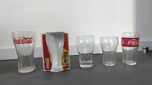 Collection COCA-COLA : 5 verres évasés en verre, Collections, Verres & Petits Verres, Comme neuf, Enlèvement