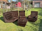 Vintage Space Age bruin veloers zithoek set, Enlèvement, Utilisé