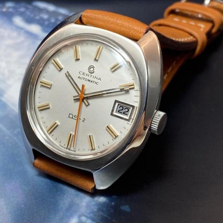 Vintage Certina DS-2 automatic, Handtassen en Accessoires, Horloges | Antiek, Polshorloge, Overige merken, Staal, 1960 of later