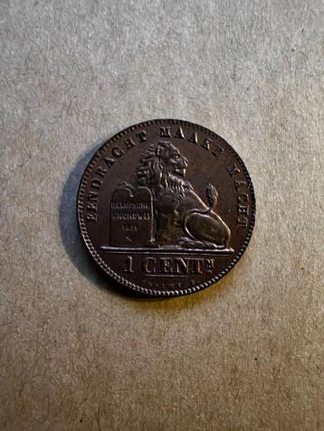 Leopold 2 een 1 centiem van 1887 beschikbaar voor biedingen