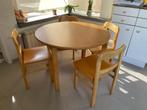 Ronde tafel dia 110cm met stoelen, Huis en Inrichting, Hedendaags, 100 tot 150 cm, Rond, Gebruikt