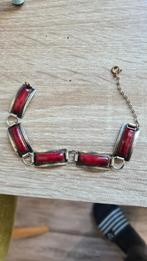 Vintage Armband, Handtassen en Accessoires, Armbanden, Ophalen of Verzenden, Rood, Zilver, Met bedels of kralen
