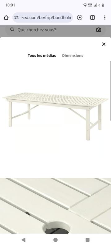 Table de jardin Bondholmen (Ikea), Enlèvement, Neuf, Rectangulaire, Bois