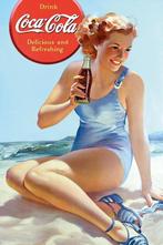 Metalen reclamebord Coca Cola 2 - retro vintage mancave new, Ophalen of Verzenden, Zo goed als nieuw, Reclamebord