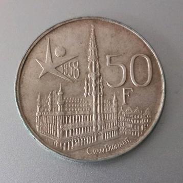 Belgique 50 francs Expo 1958 argent