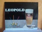 LÉOPOLD bierplaat uit 1964., Ophalen of Verzenden, Gebruikt, Reclamebord