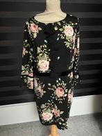 Zwarte dames bloemen jurk K-Design maat XL, Comme neuf, Noir, Taille 46/48 (XL) ou plus grande, K-design