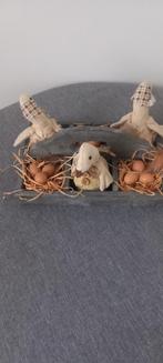 Paas decoratie,  grijs plateautje met eendjes en eitjes, Diversen, Pasen, Ophalen, Zo goed als nieuw