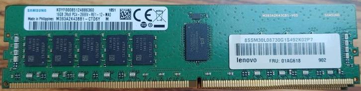 RAM 16GB DDR4 2666MHz - Lenovo 01AG618, Computers en Software, RAM geheugen, Zo goed als nieuw, Server, 16 GB, DDR4, Ophalen of Verzenden