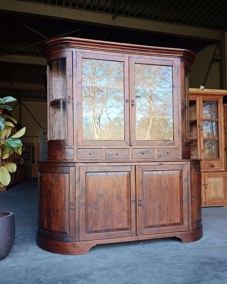 Antieke organische winkelkast | Half Ronde Buffetkast  #2722, Antiek en Kunst, Antiek | Meubels | Kasten, Ophalen of Verzenden