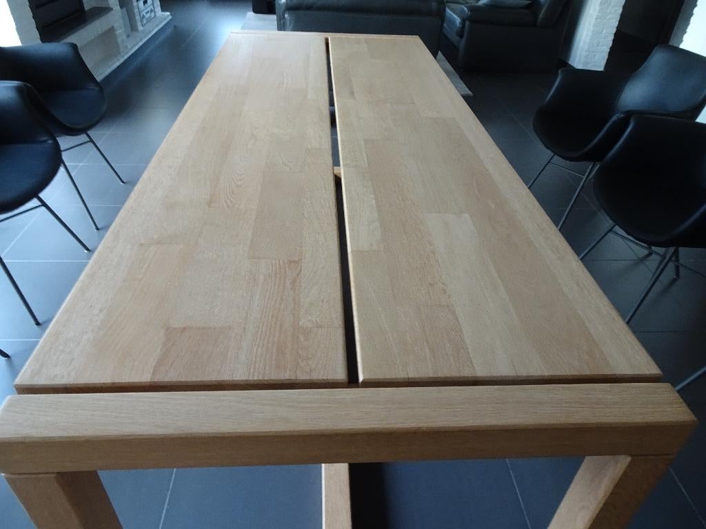 Massief eiken tafel, Huis en Inrichting, Tafels | Eettafels, Ophalen, Gebruikt, Design, Eikenhout