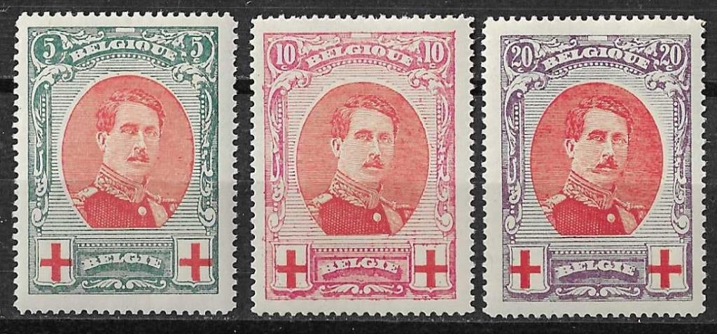 Belgique OPC 132-34 S.M. le Roi Albert Ier **, Timbres & Monnaies, Neuf, Enlèvement ou Envoi, Non oblitéré, Maison royale