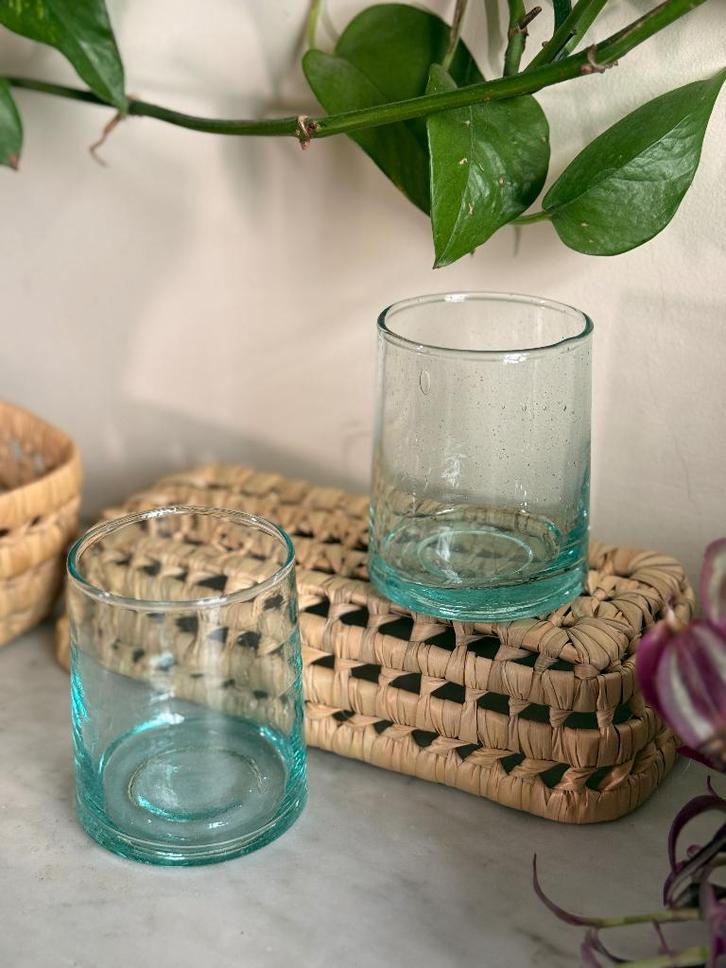 Set of HandBlown Moroccan Clear Glasses Tumbler with Bubbles, Maison & Meubles, Cuisine | Vaisselle, Neuf, Verre ou Verres, Autres styles