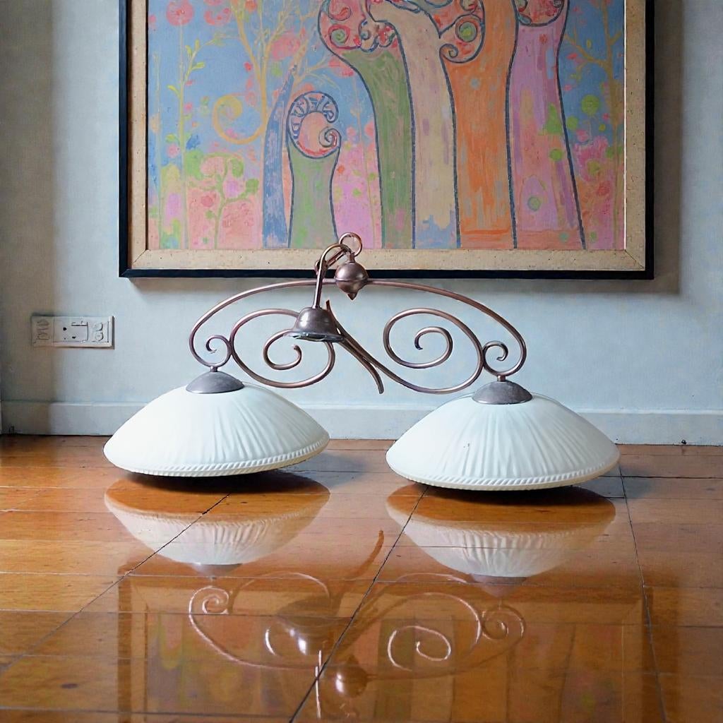 Lampe suspendue élégante de style country, massive, à double, Enlèvement ou Envoi